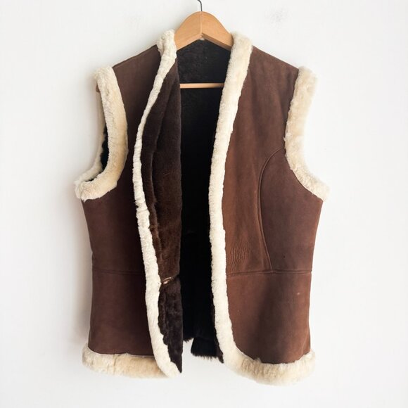 Vintage sheepskin Shearling Classic Vest M - Picture 1 of 7